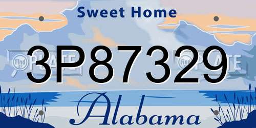 3P87329 Alabama License Plate