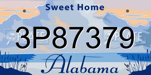 3P87379 Alabama License Plate