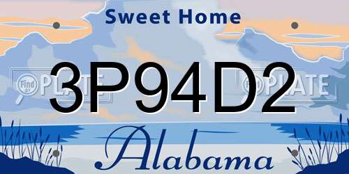 3P94D2 Alabama License Plate