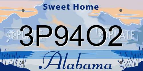 3P94O2 Alabama License Plate