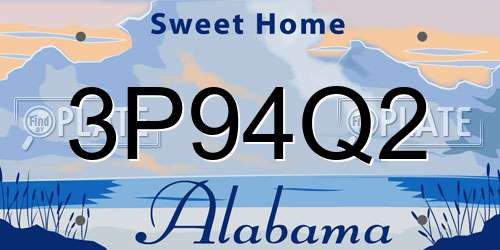 3P94Q2 Alabama License Plate