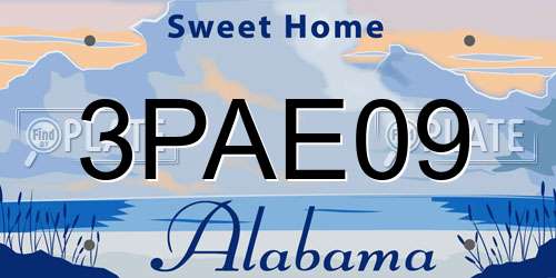 3PAE09 Alabama License Plate