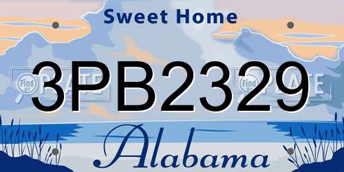 3PB2329 Alabama License Plate