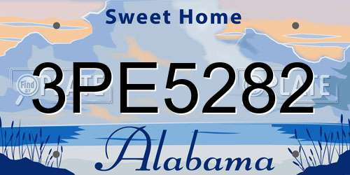 3PE5282 Alabama License Plate