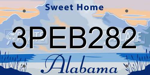 3PEB282 Alabama License Plate