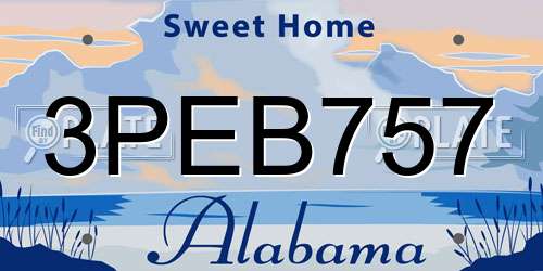 3PEB757 Alabama License Plate