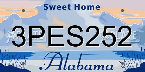 3PES252 Alabama License Plate