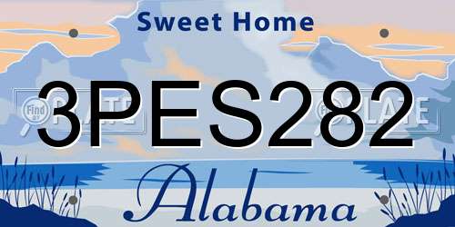 3PES282 Alabama License Plate