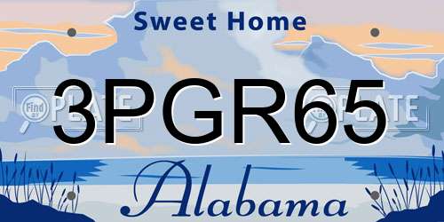 3PGR65 Alabama License Plate