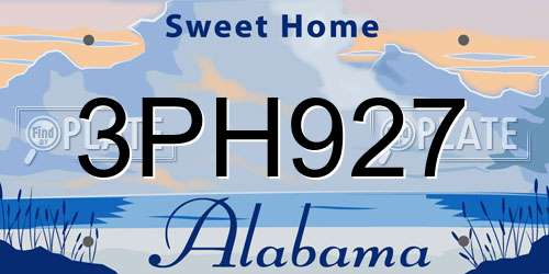 3PH927 Alabama License Plate