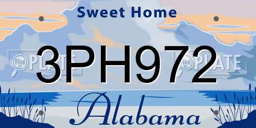 3PH972 Alabama License Plate