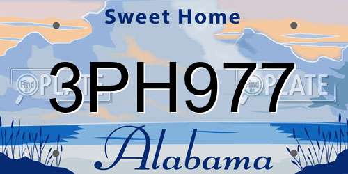 3PH977 Alabama License Plate