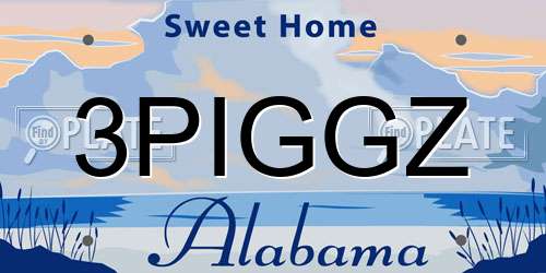 3PIGGZ Alabama License Plate