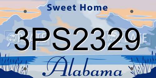 3PS2329 Alabama License Plate