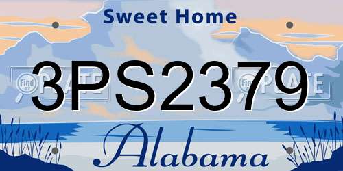 3PS2379 Alabama License Plate