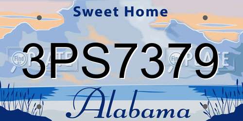 3PS7379 Alabama License Plate