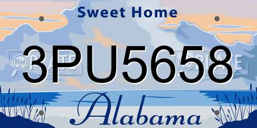 3PU5658 Alabama License Plate