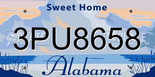 3PU8658 Alabama License Plate