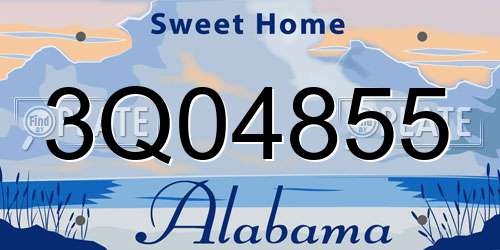 3Q04855 Alabama License Plate