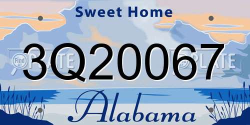 3Q20067 Alabama License Plate