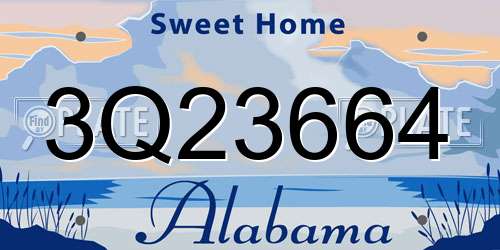 3Q23664 Alabama License Plate