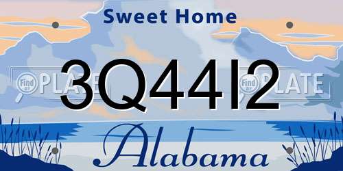 3Q44I2 Alabama License Plate