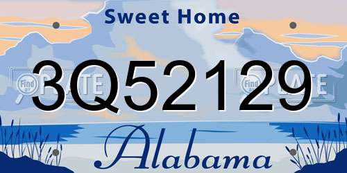 3Q52129 Alabama License Plate