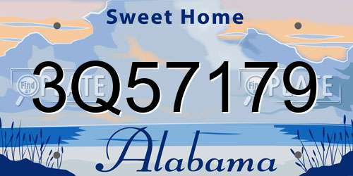 3Q57179 Alabama License Plate