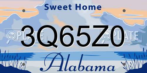 3Q65Z0 Alabama License Plate