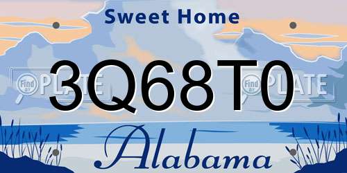 3Q68T0 Alabama License Plate