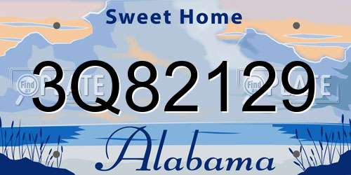 3Q82129 Alabama License Plate