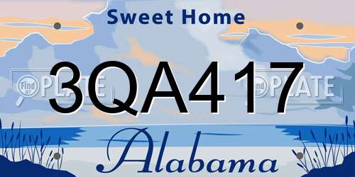 3QA417 Alabama License Plate