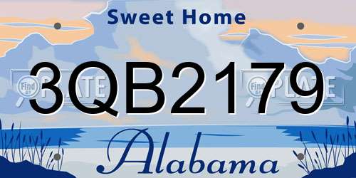 3QB2179 Alabama License Plate