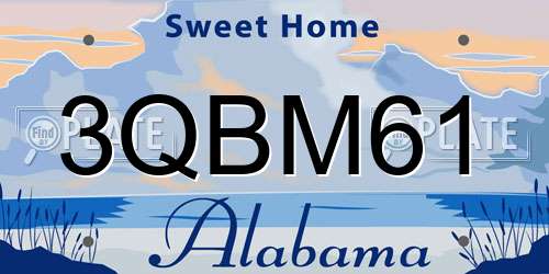 3QBM61 Alabama License Plate
