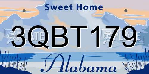 3QBT179 Alabama License Plate