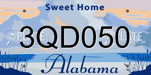 3QD050 Alabama License Plate