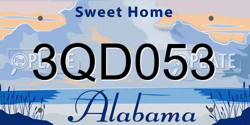 3QD053 Alabama License Plate