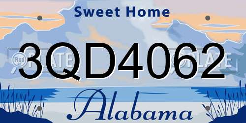 3QD4062 Alabama License Plate
