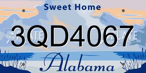 3QD4067 Alabama License Plate