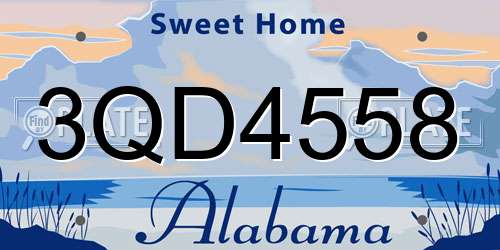 3QD4558 Alabama License Plate