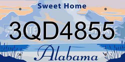 3QD4855 Alabama License Plate
