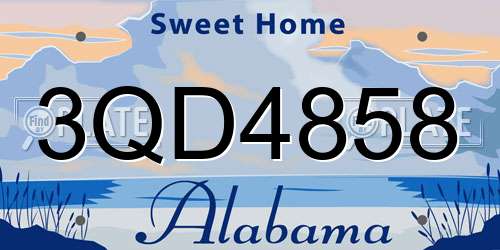 3QD4858 Alabama License Plate