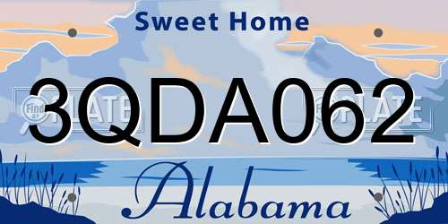 3QDA062 Alabama License Plate