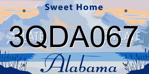 3QDA067 Alabama License Plate
