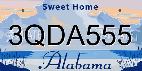 3QDA555 Alabama License Plate