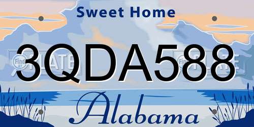 3QDA588 Alabama License Plate