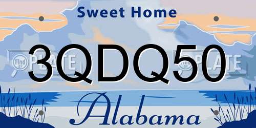3QDQ50 Alabama License Plate