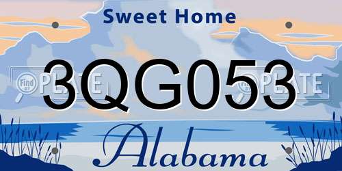 3QG053 Alabama License Plate