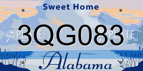 3QG083 Alabama License Plate