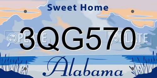3QG570 Alabama License Plate